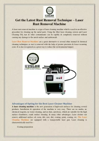 get the latest rust removal technique laser rust