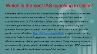 Best IAS Coaching in Delhi For Crack UPSC Exam 2022