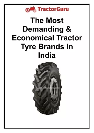 The Most Demanding & Economical Tractor Tyre Brands In India