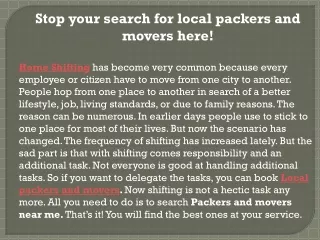 Best Packers and Movers Service in Your city