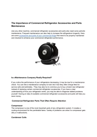 Importance of Commercial Refrigerator Accessories and Parts Maintenance - Powers Equipment