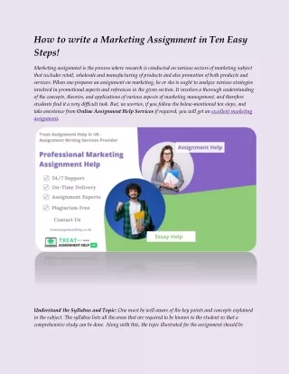 how to write a marketing assignment in ten easy