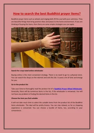 How to search the best Buddhist prayer items