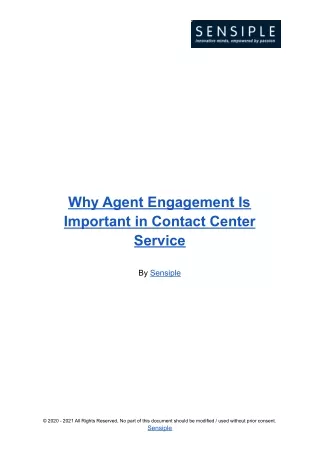 Why Agent Engagement Is Important in Contact Center Service