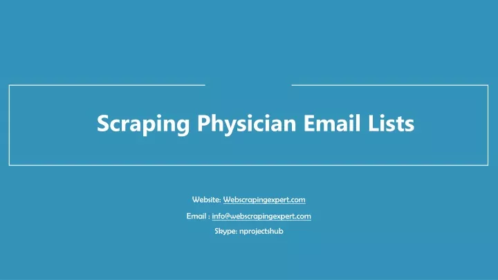 scraping physician email lists