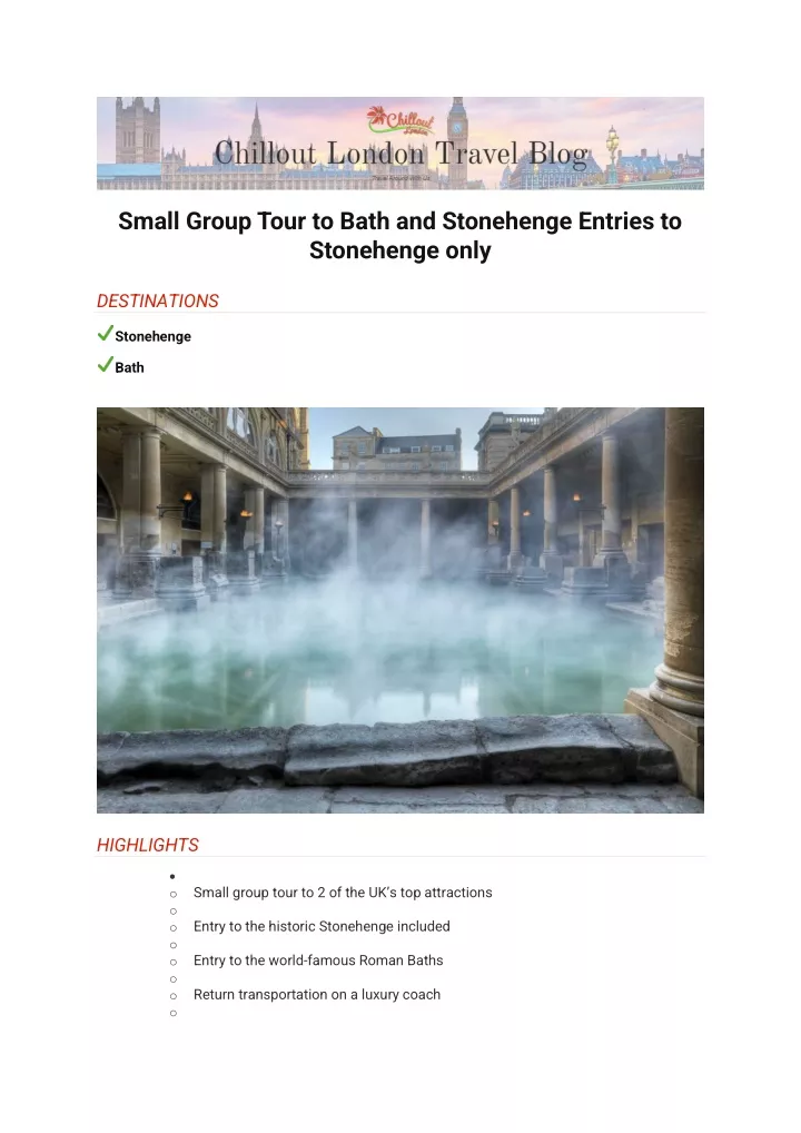 small group tour to bath and stonehenge entries