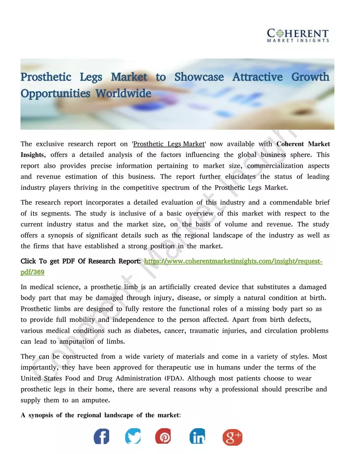 prosthetic legs market to showcase attractive