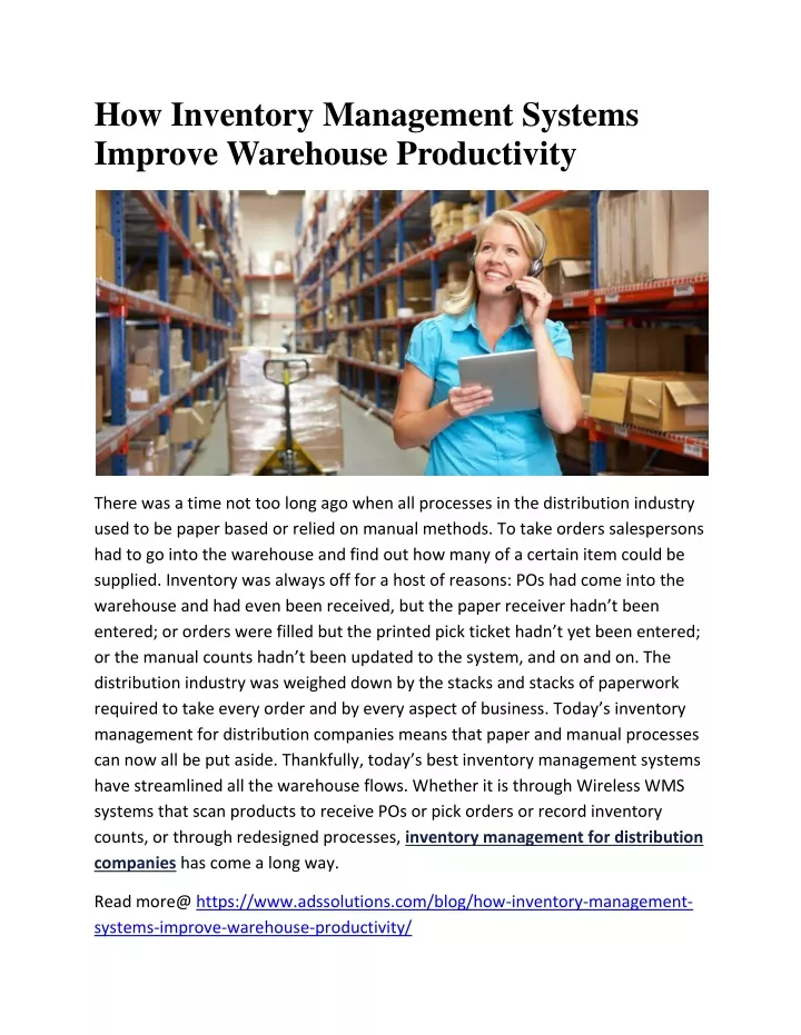 how inventory management systems improve