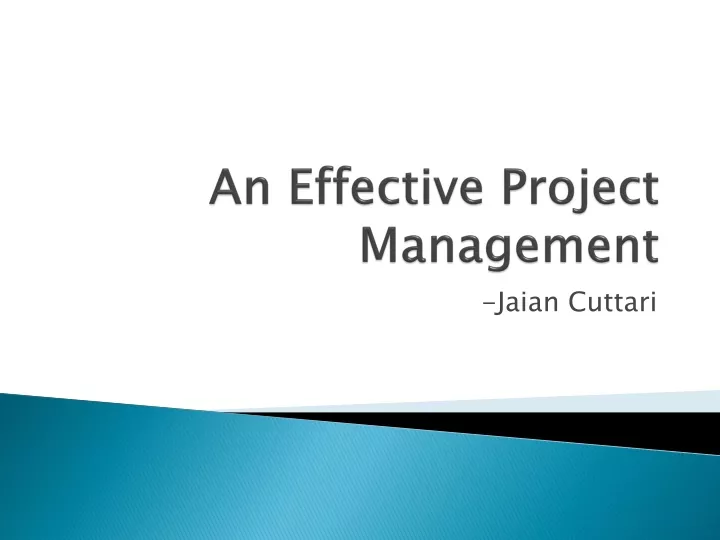 an effective project management
