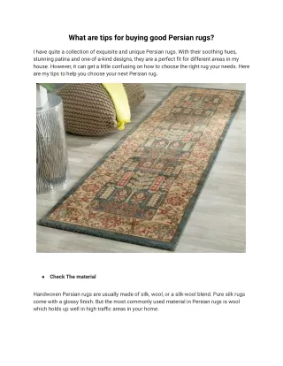 What are tips for buying good Persian rugs