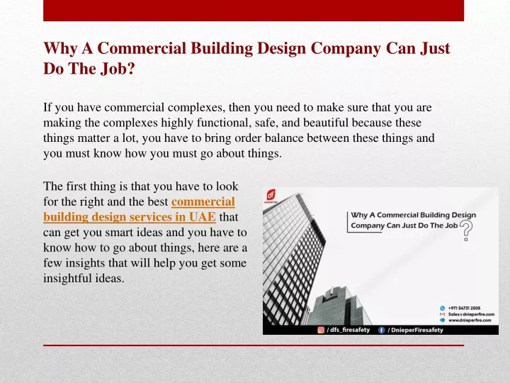 why a commercial building design company can just
