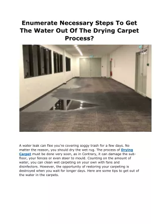 enumerate necessary steps to get the water