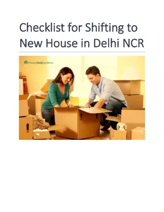 checklist for shifting to checklist for shifting