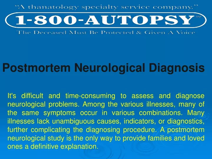 postmortem neurological diagnosis