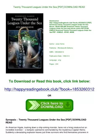 <EBOOK> Twenty Thousand Leagues Under the Sea [PDF] DOWNLOAD READ
