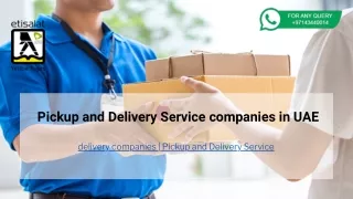 Pickup and Delivery Service companies in UAE