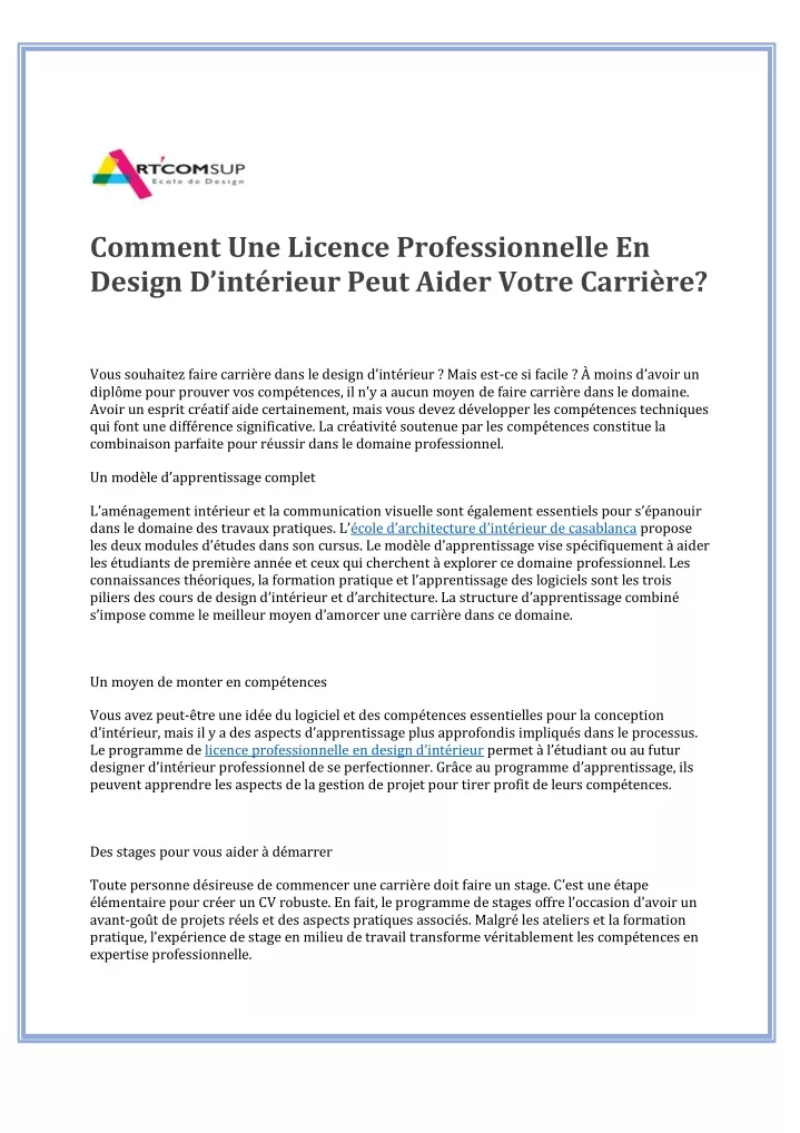 comment une licence professionnelle en design