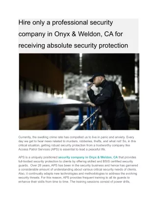 hire only a professional security