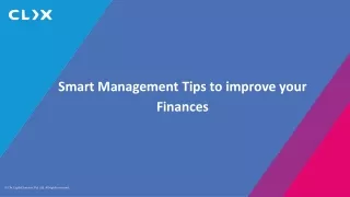 Smart Management Tips to improve your Finances