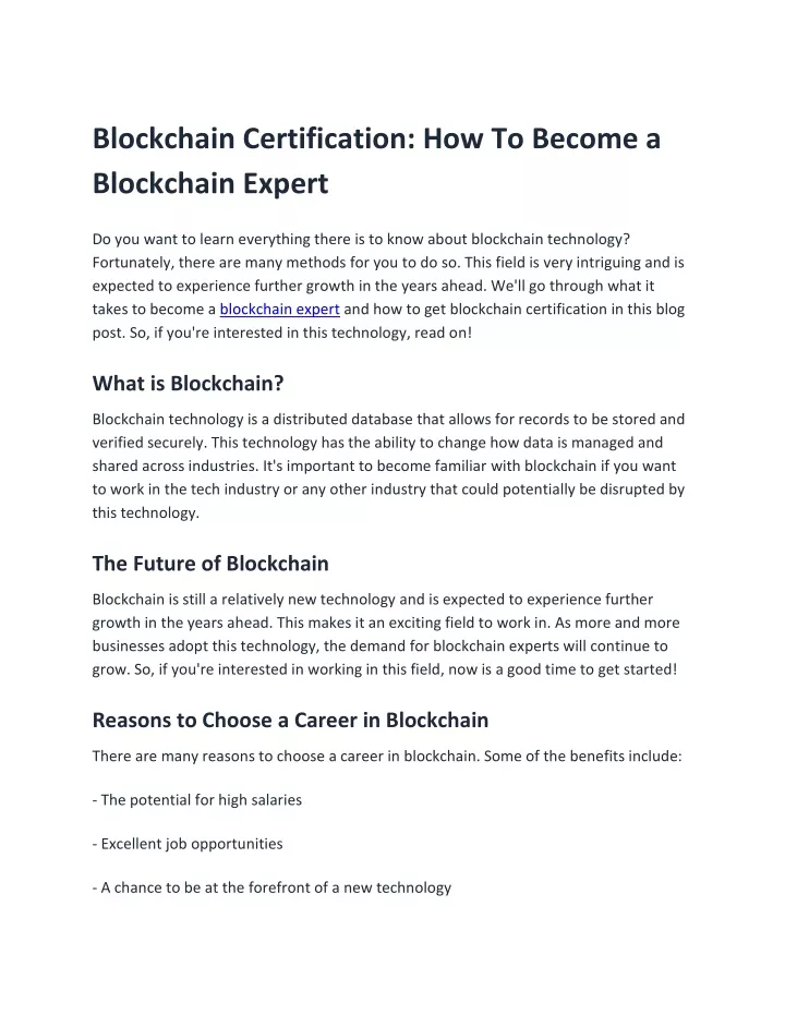 blockchain certification how to become