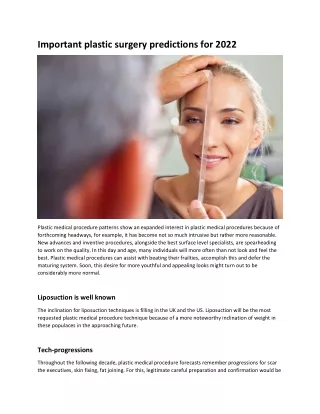 important plastic surgery predictions for 2022
