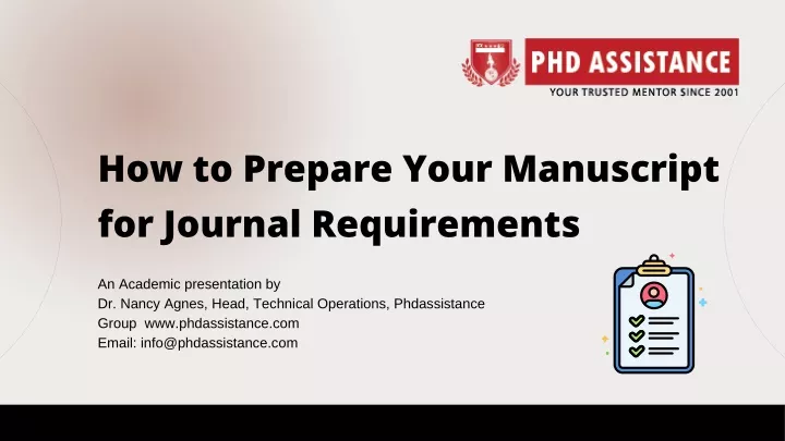 how to prepare your manuscript for journal