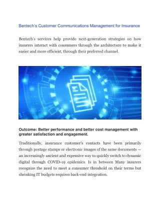 bentech s customer communications management