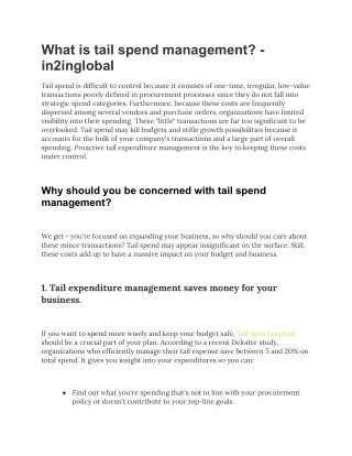 What is tail spend management_ - in2inglobal