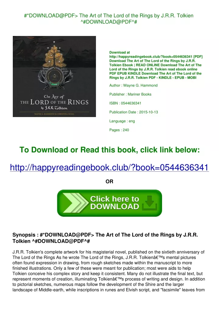 PPT *DOWNLOADPDF> The Art of The Lord of the Rings by J.R.R. Tolkien ^DOWNLOADPD