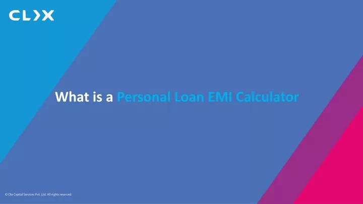what is a personal loan emi calculator