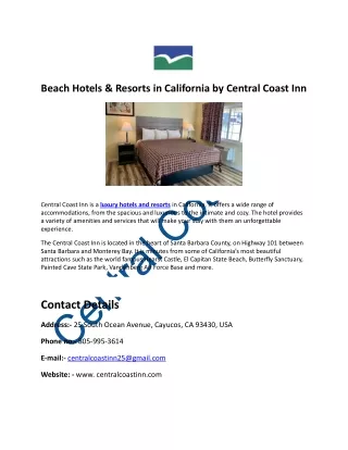 Beach Hotels & Resorts in California.docx