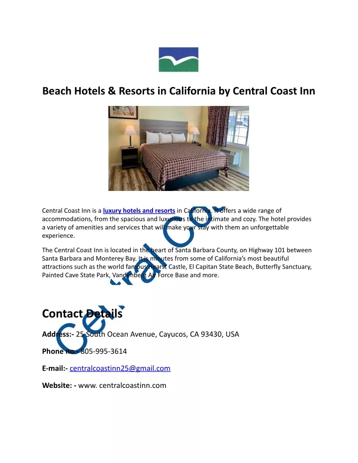 beach hotels resorts in california by central