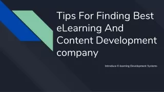 tips for finding best elearning and content development company