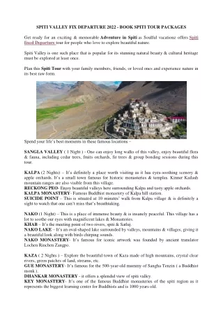 Spiti Holiday Package - Explore Spiti Valley