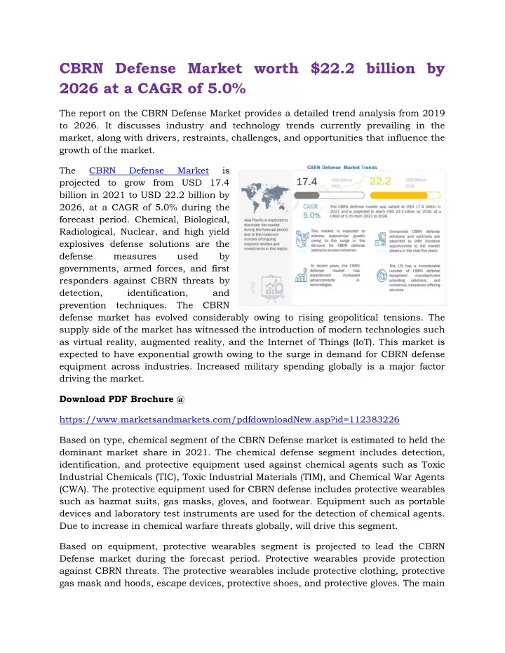 cbrn defense market worth 22 2 billion by 2026