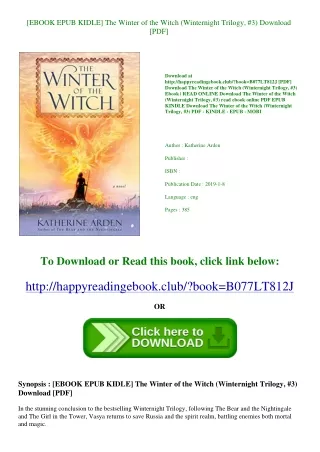 [EBOOK EPUB KIDLE] The Winter of the Witch (Winternight Trilogy  #3) Download [P