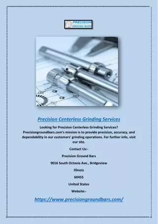 Precision Centerless Grinding Services | Precisiongroundbars.com