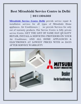 Best Mitsubishi Service Centre in Delhi