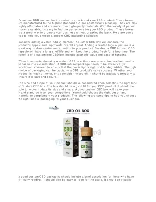 a custom cbd box can be the perfect way to brand