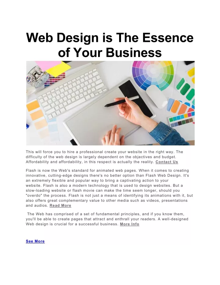 web design is the essence of your business