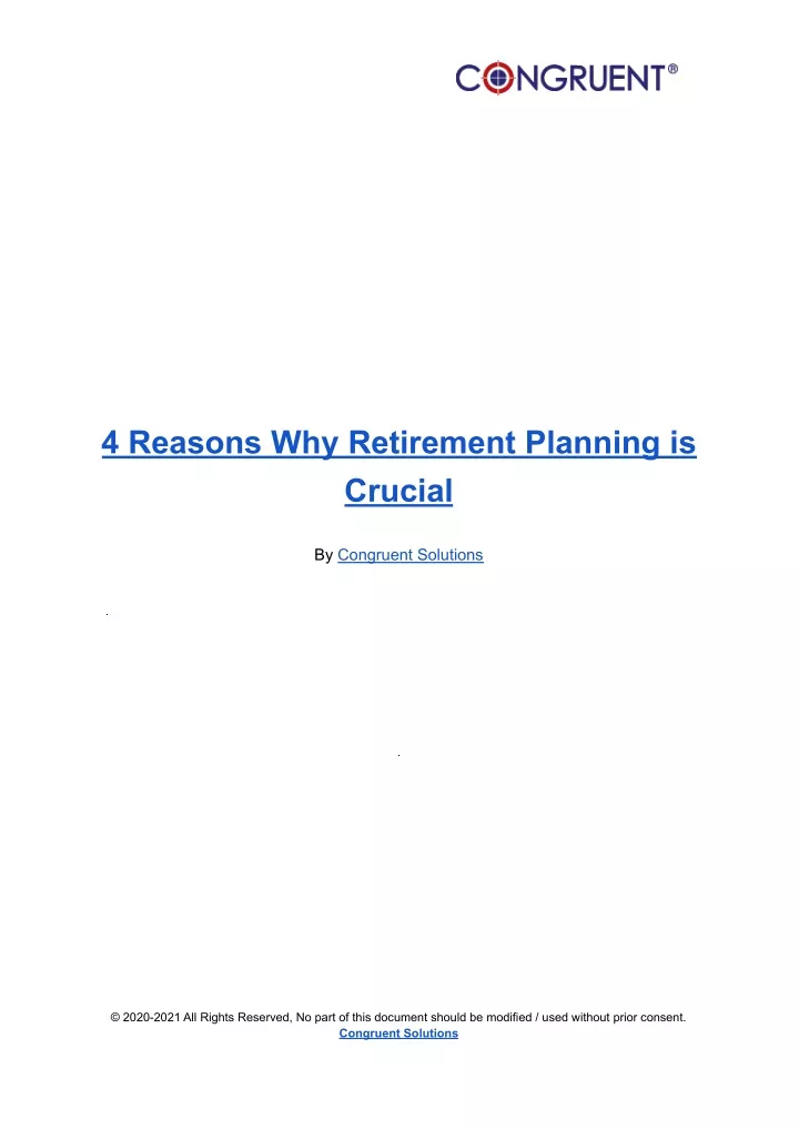 PPT - 4 Reasons Why Retirement Planning Is Crucial PowerPoint ...