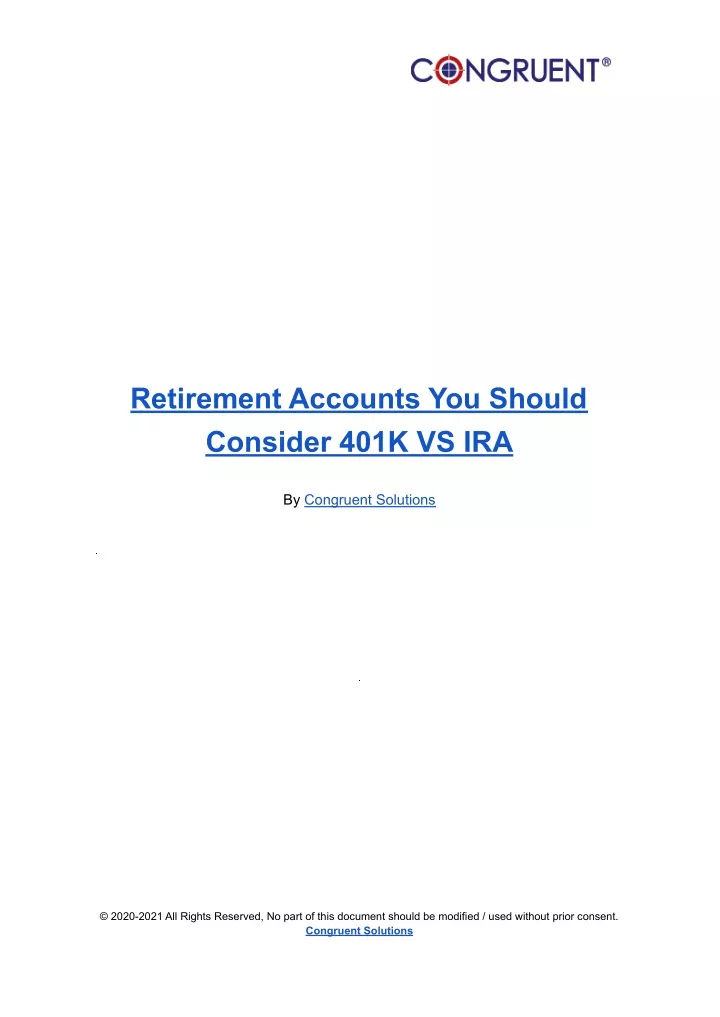 retirement accounts you should consider 401k