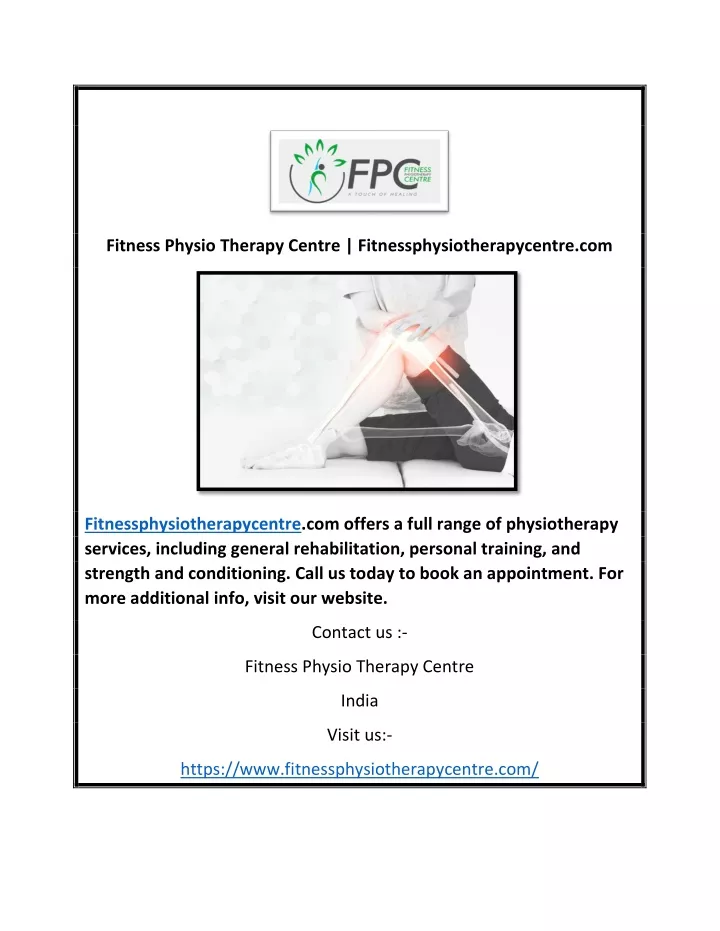 fitness physio therapy centre