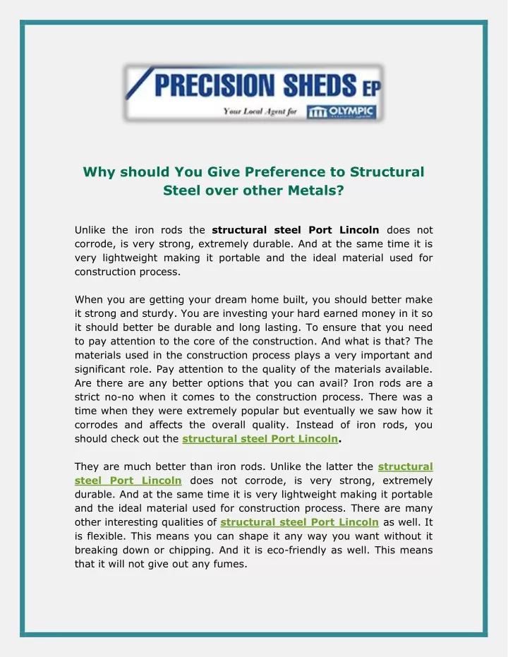 why should you give preference to structural