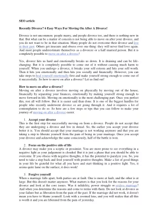 seo article recently divorce 6 easy ways