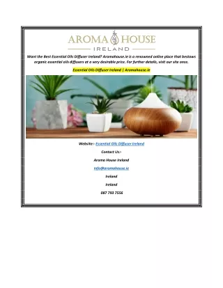 Essential Oils Diffuser Ireland Aromahouse.ie