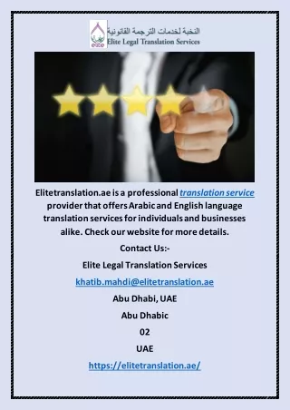 elitetranslation ae is a professional translation