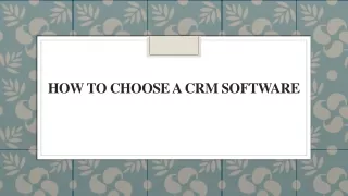 how to choose a crm software