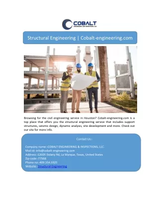 Structural Engineering | Cobalt-engineering.com