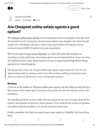 Are Cheapest online estate agents a good option